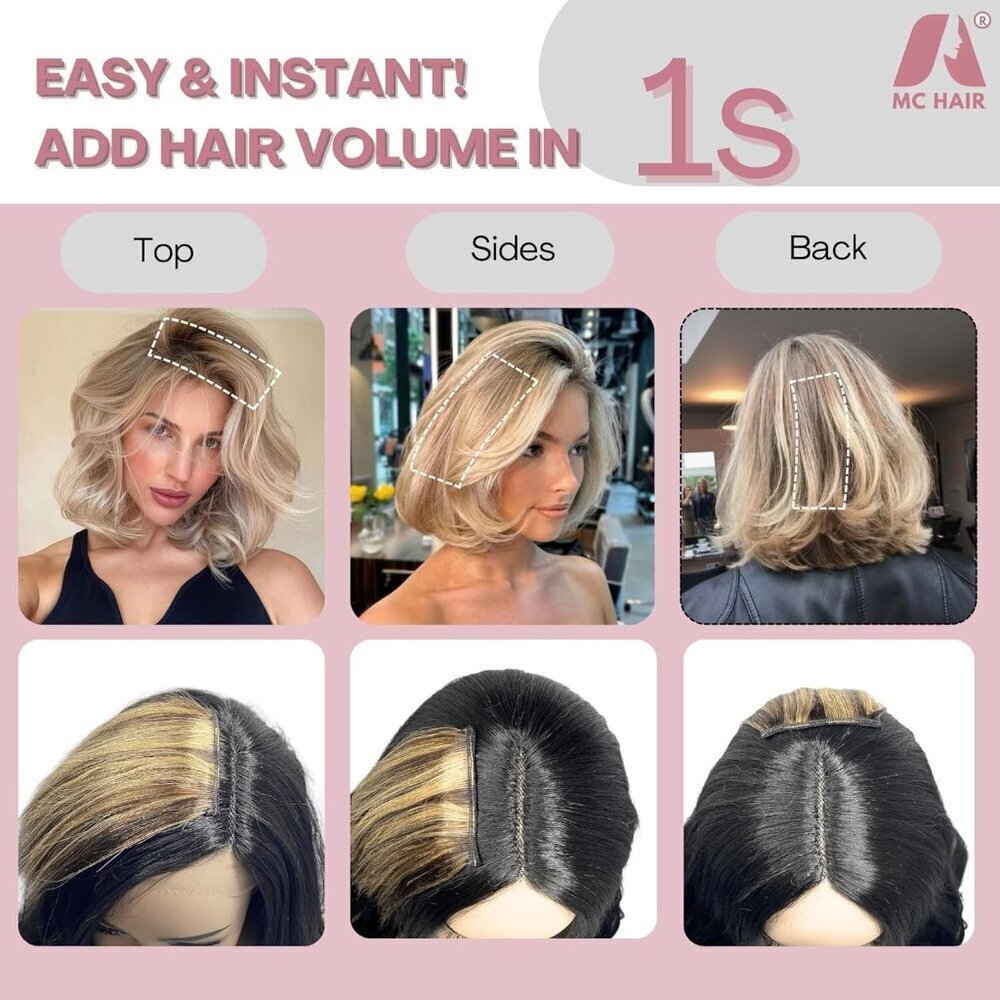 Human Hair Clip In Extensions 6 Inch Light Golden Brown Blonde Thin Hair - Picture 5 of 7